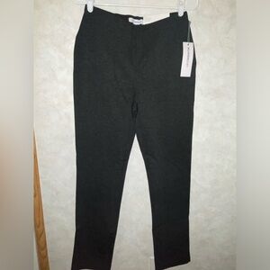 Liz Claiborne Alexis Straight Leg Mid-Rise Size S Stretch Pull On Dark Grey